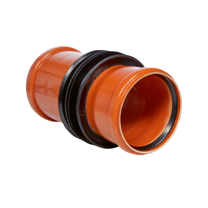 Oranges DOYMA HKD KG-Rohr mit schwarzem, umlaufendem EPDM-Dichtelement