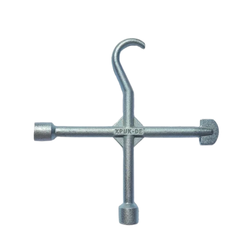 Aushebeschlüssel und Bedienungskreuzschlüssel Schlüsselweite 15/17 verzinkt