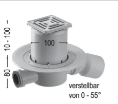 Upmann Badabläufe DN50/70 waagerecht, Zulauf DN 40 80130