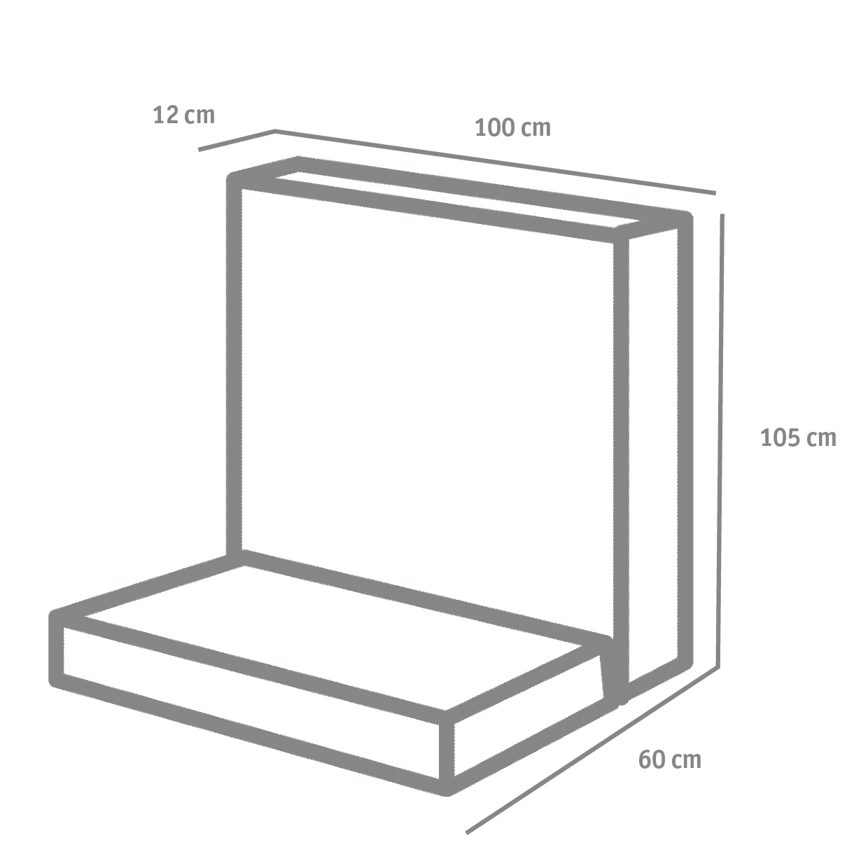 Diephaus L-Stein Bewehrt Grau 105/100/60/12 Cm