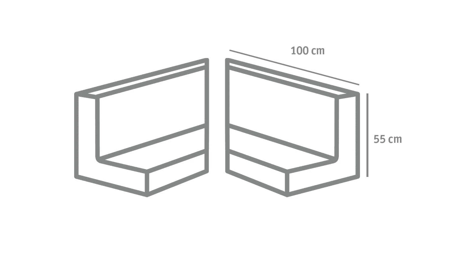 Diephaus L-Stein-Ecke Bewehrt 90° 55/100/12 Zweiteilig