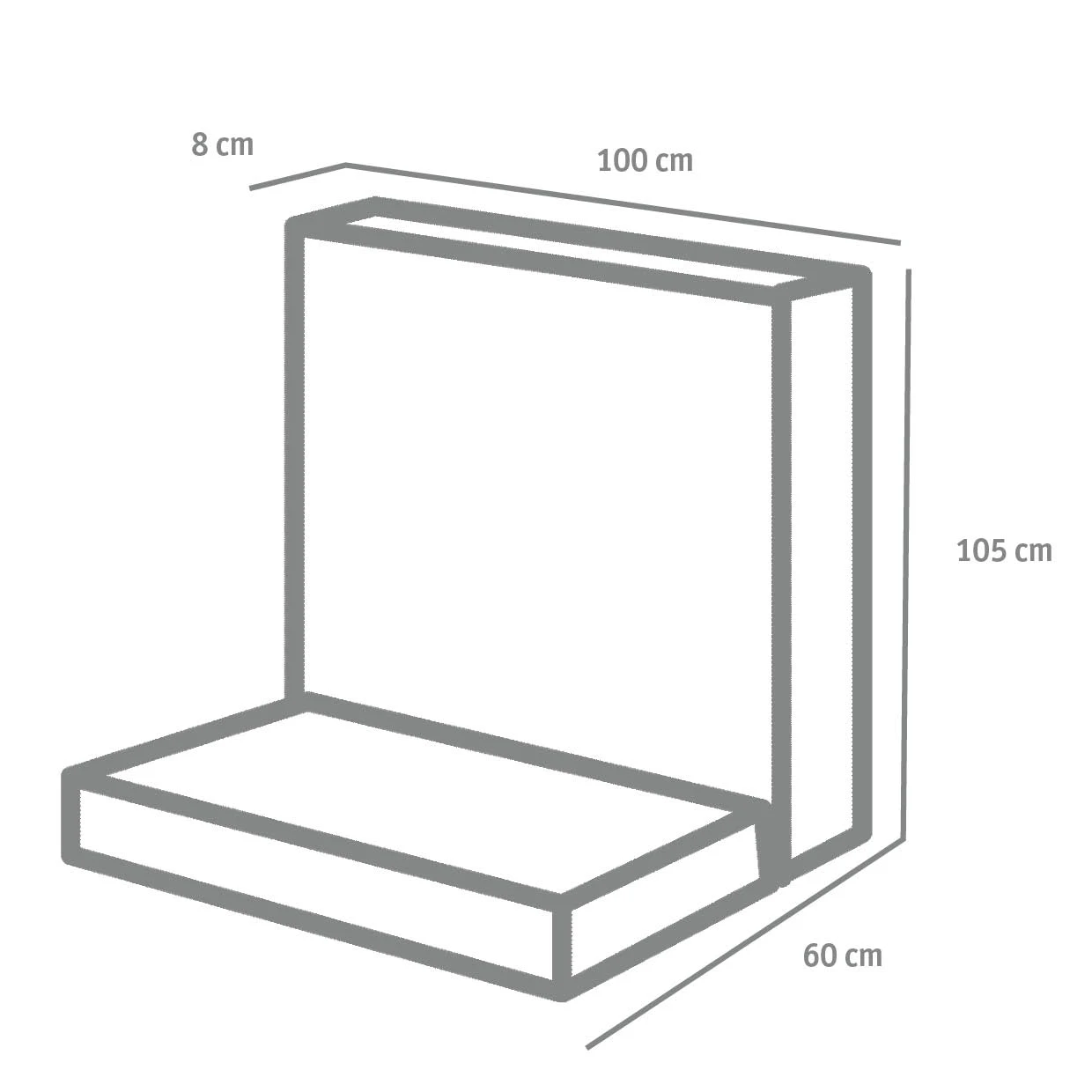 Diephaus L-Stein Bewehrt Grau 105/100/60/8 cm