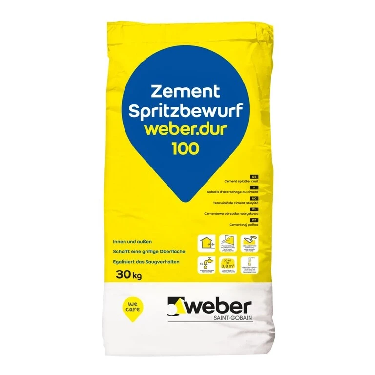 weber.dur 100 Zement-Spritzbewurf von Weber im 30-kg-Sack