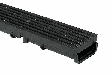 WOLFA FLACHRINNE 100/6V 1000MM anthrazit inkl. Kunstoffrost anthrazit