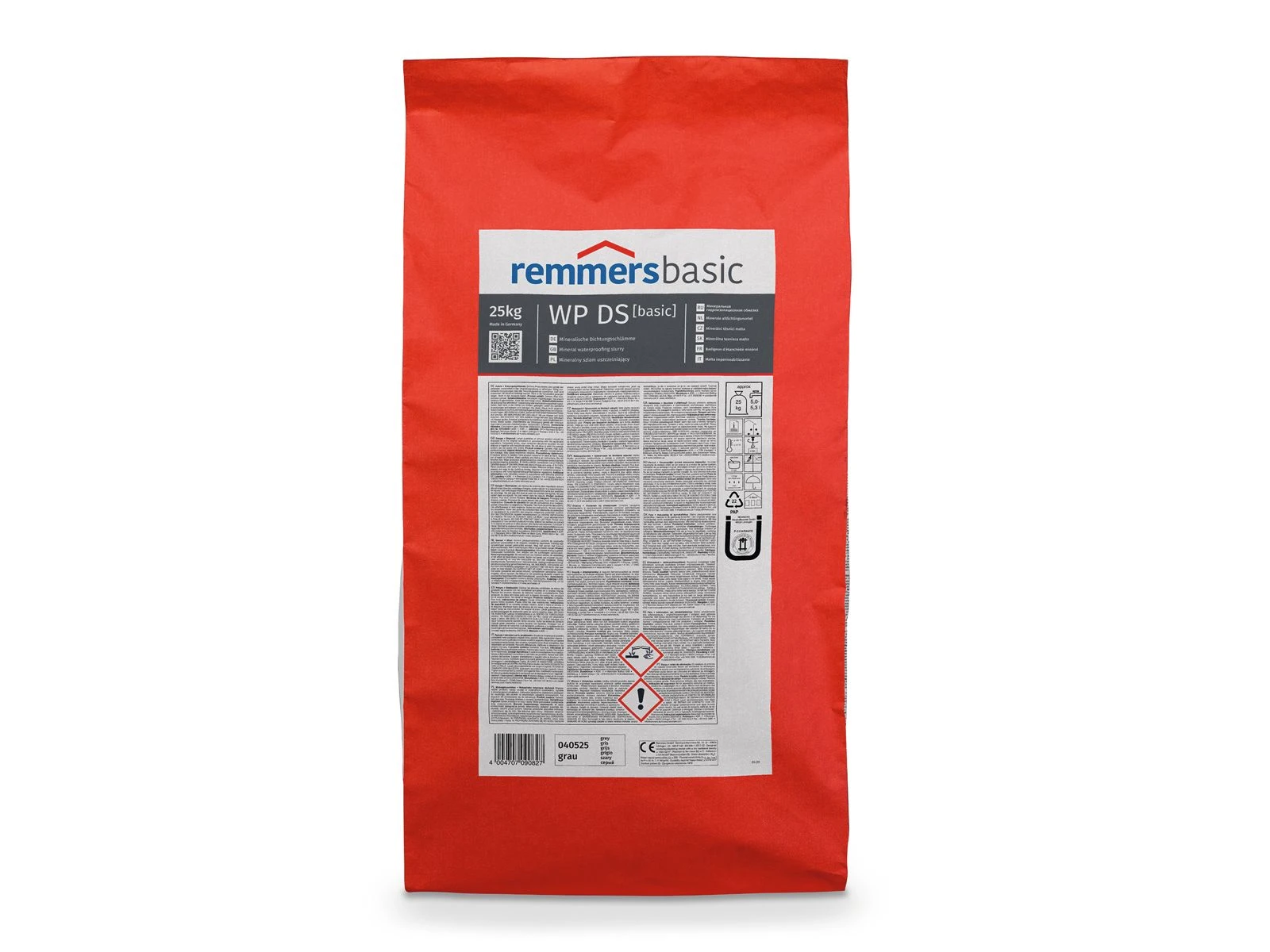 Remmers WP DS [basic] - Dichtschlämme - grau Starre mineralische Dichtungsschlämme für Neubauten ca. 1,6 kg/m²/mm Schichtdicke - 25kg