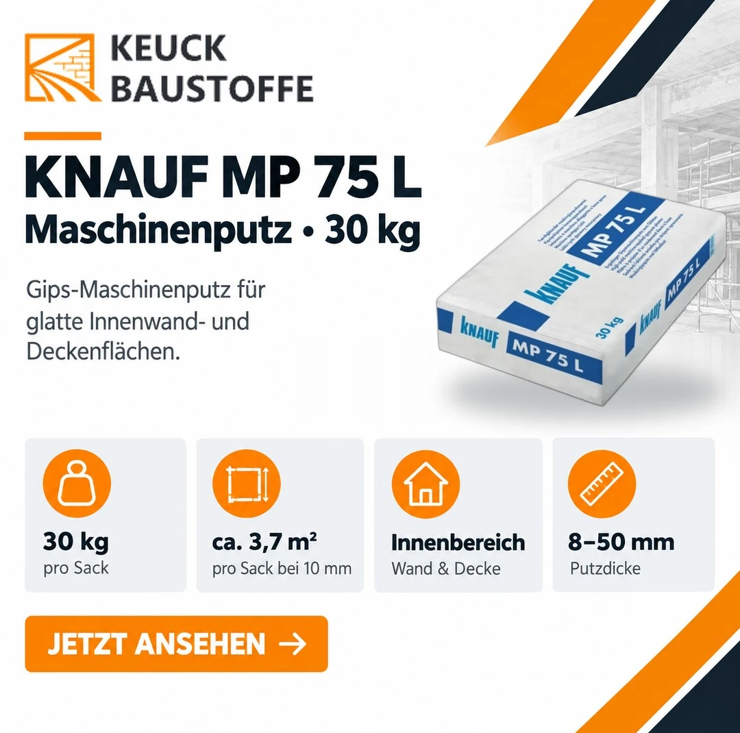 Knauf MP 75 L: Untergrund, Verarbeitung und Verbrauch