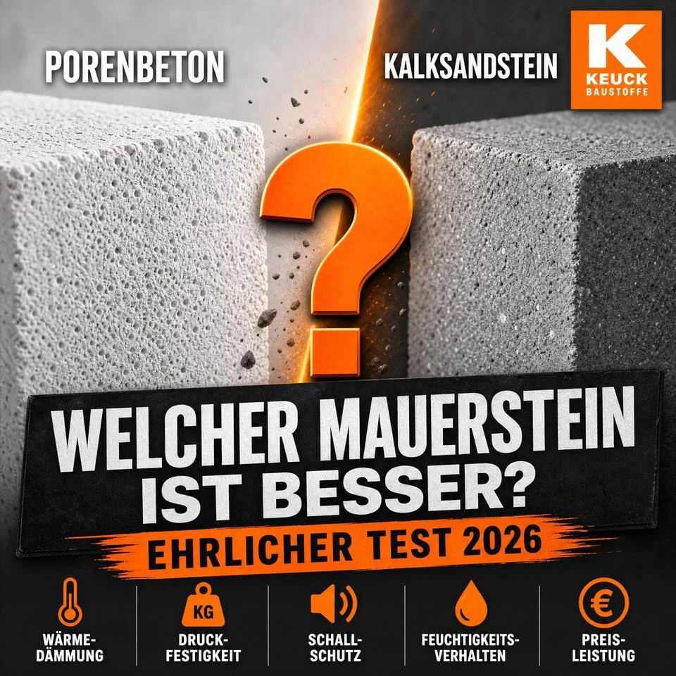 Porenbeton oder Kalksandstein? Ehrlicher Test 2026 | Keuck