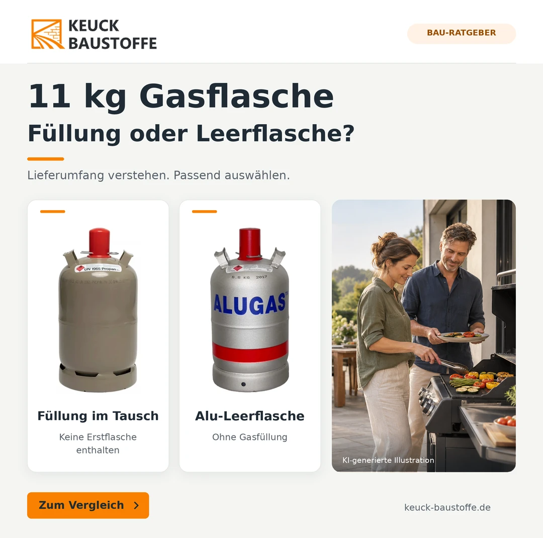 11 kg Gasflasche: Füllung oder Alu-Leerflasche?