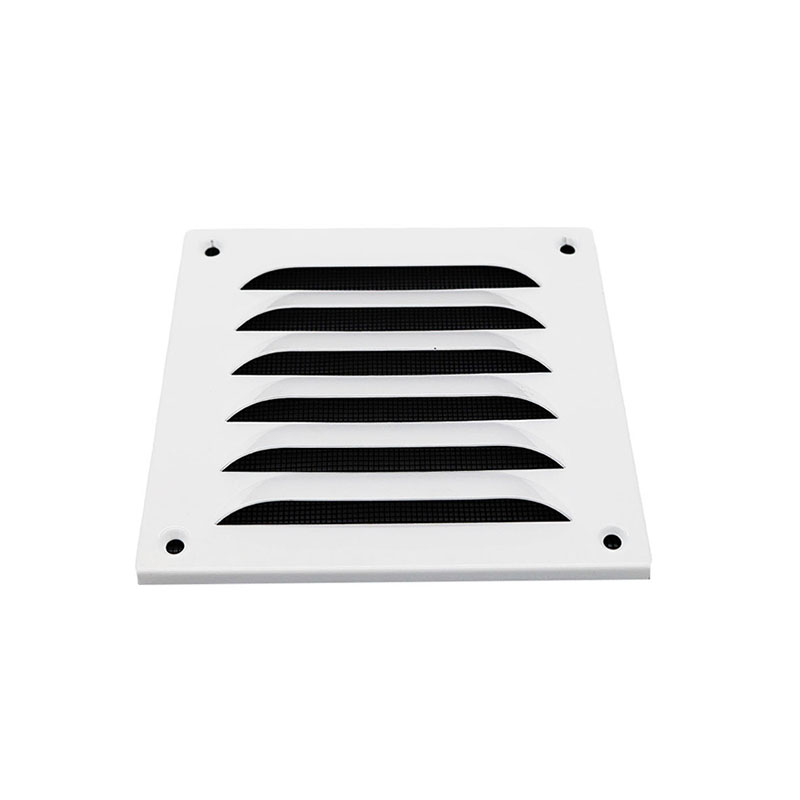 Upmann Wetterschutzgitter Alu 100x100 weiß mit Fliegendraht