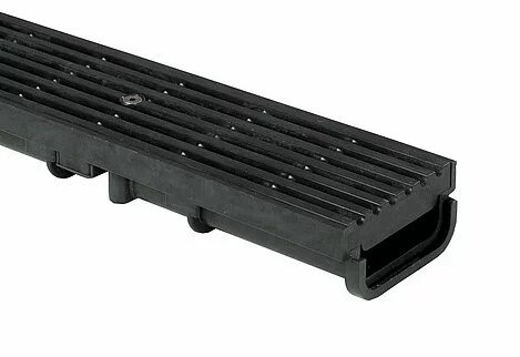 WOLFA FLACHRINNE 100/6V 1000MM anthrazit inkl. Kunstoffrost anthrazit