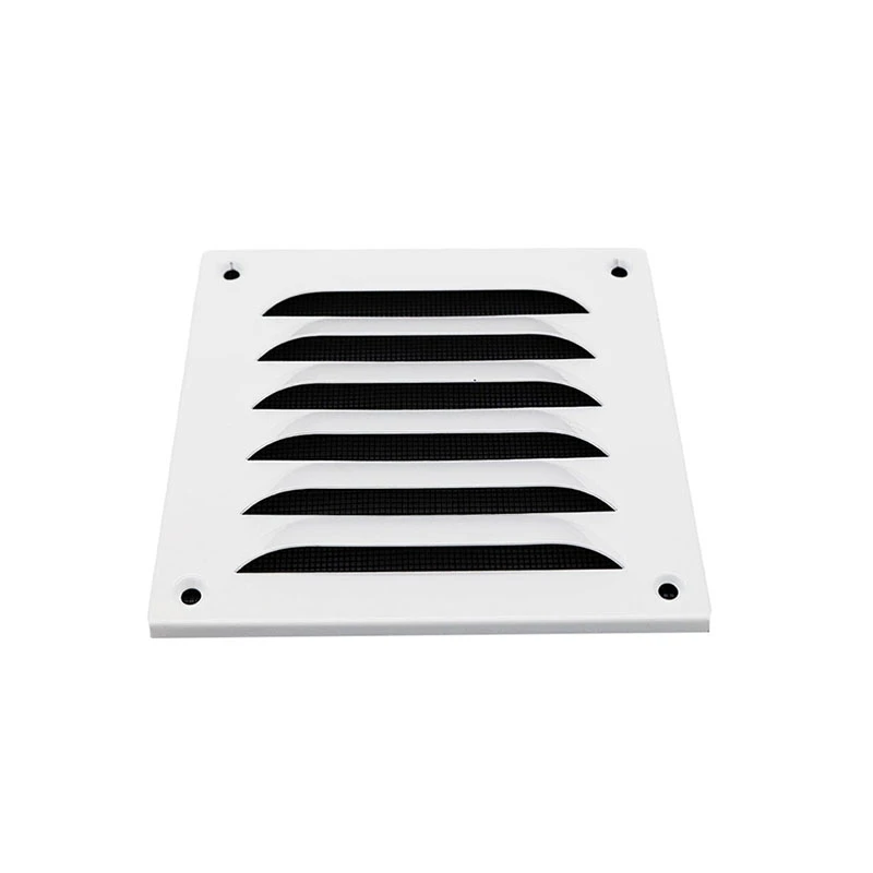 Upmann Wetterschutzgitter Alu 100x100 weiß mit Fliegendraht