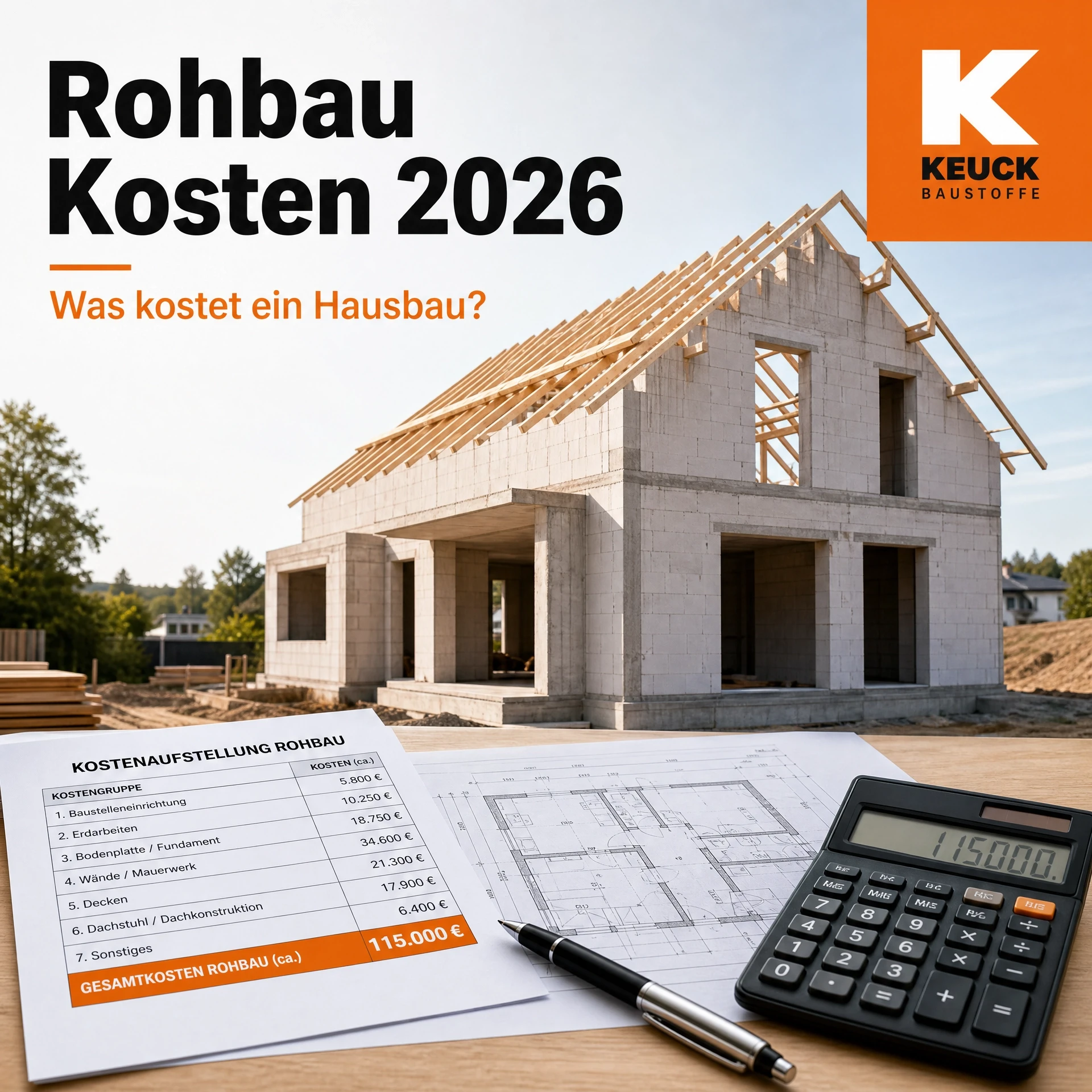 Rohbau Kosten 2026: Kalkulation für Bauherren | Keuck
